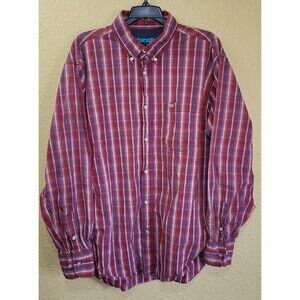 Wrangler Shirt Mens 2XL XXL Red Plaid Western 20X Competition Rodeo Casual